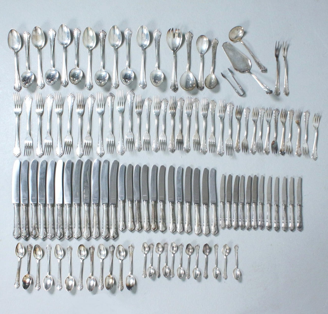 Silver cutlery for 12 people, 800 silver.