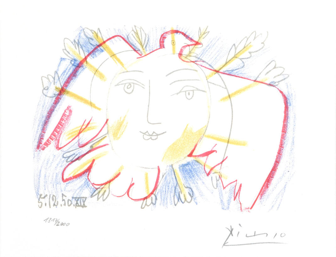 PABLO PICASSO. Grafik, litografi i begränsad upplaga ur ”Le Visage de la Paix”. (6/6).