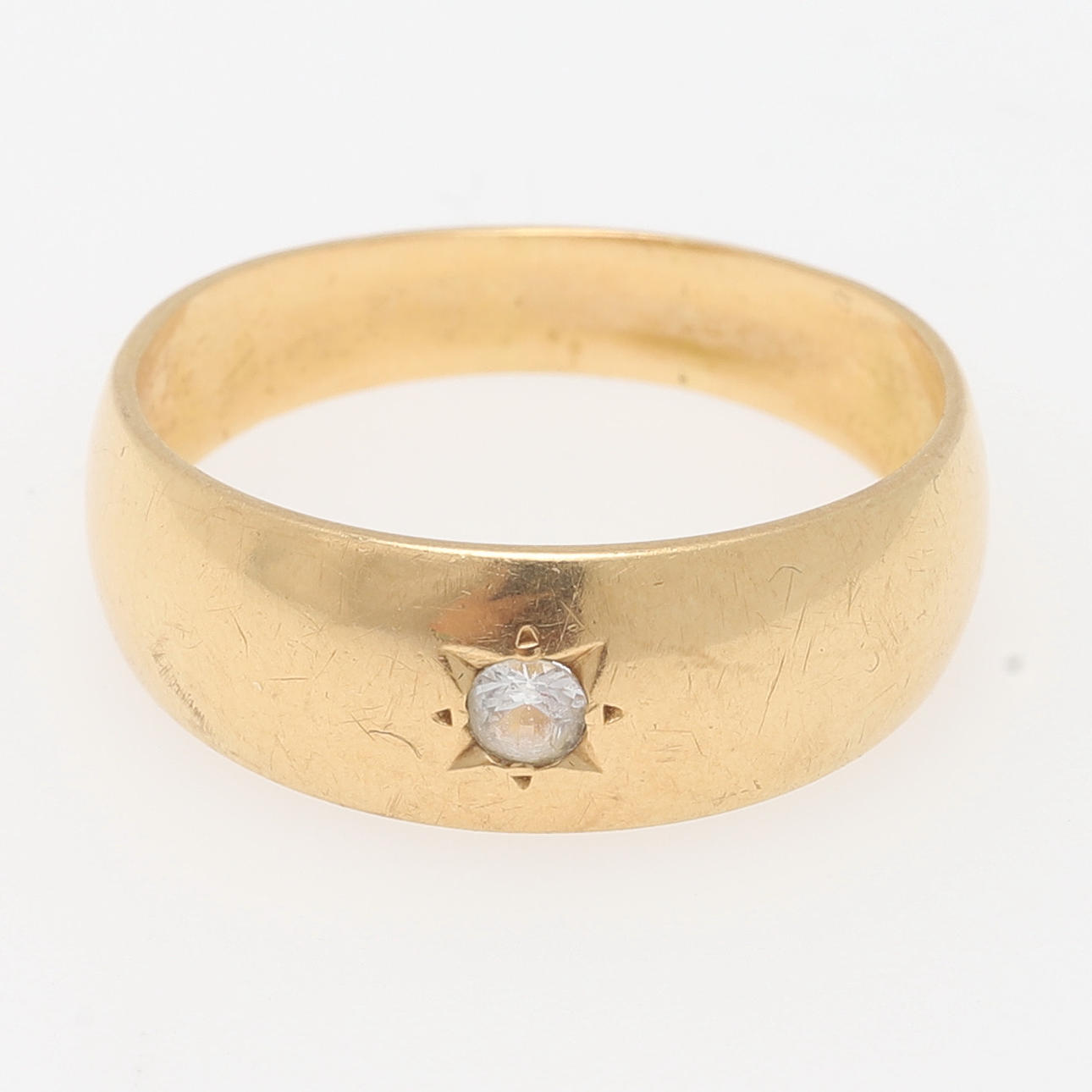 RING, 18k gold & crystal, Lindgren Ab Guldsmed.