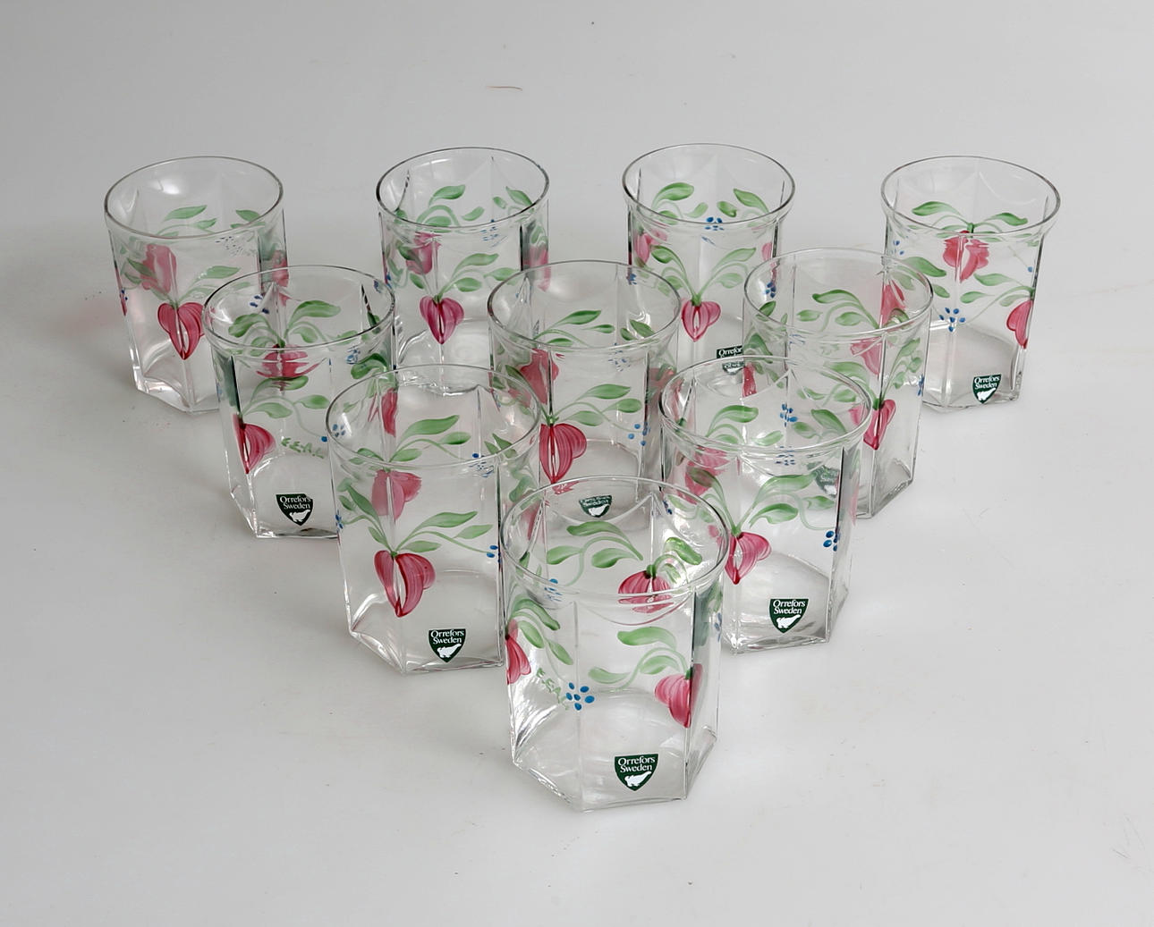 SELTERGLAS, 10 st, "Maja", Orrefors, Eva Englund.