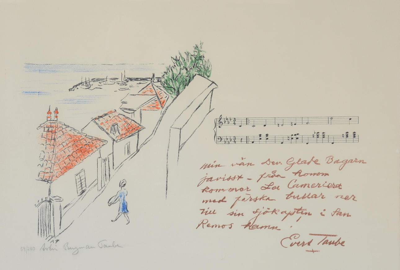 ASTRI BERGMAN TAUBE. Färglitografi.