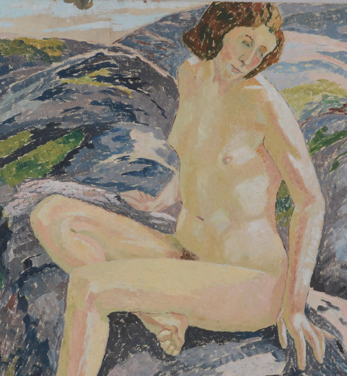 VERNER HOLMQUIST. TILLSKRIVEN. Olja på pannå.