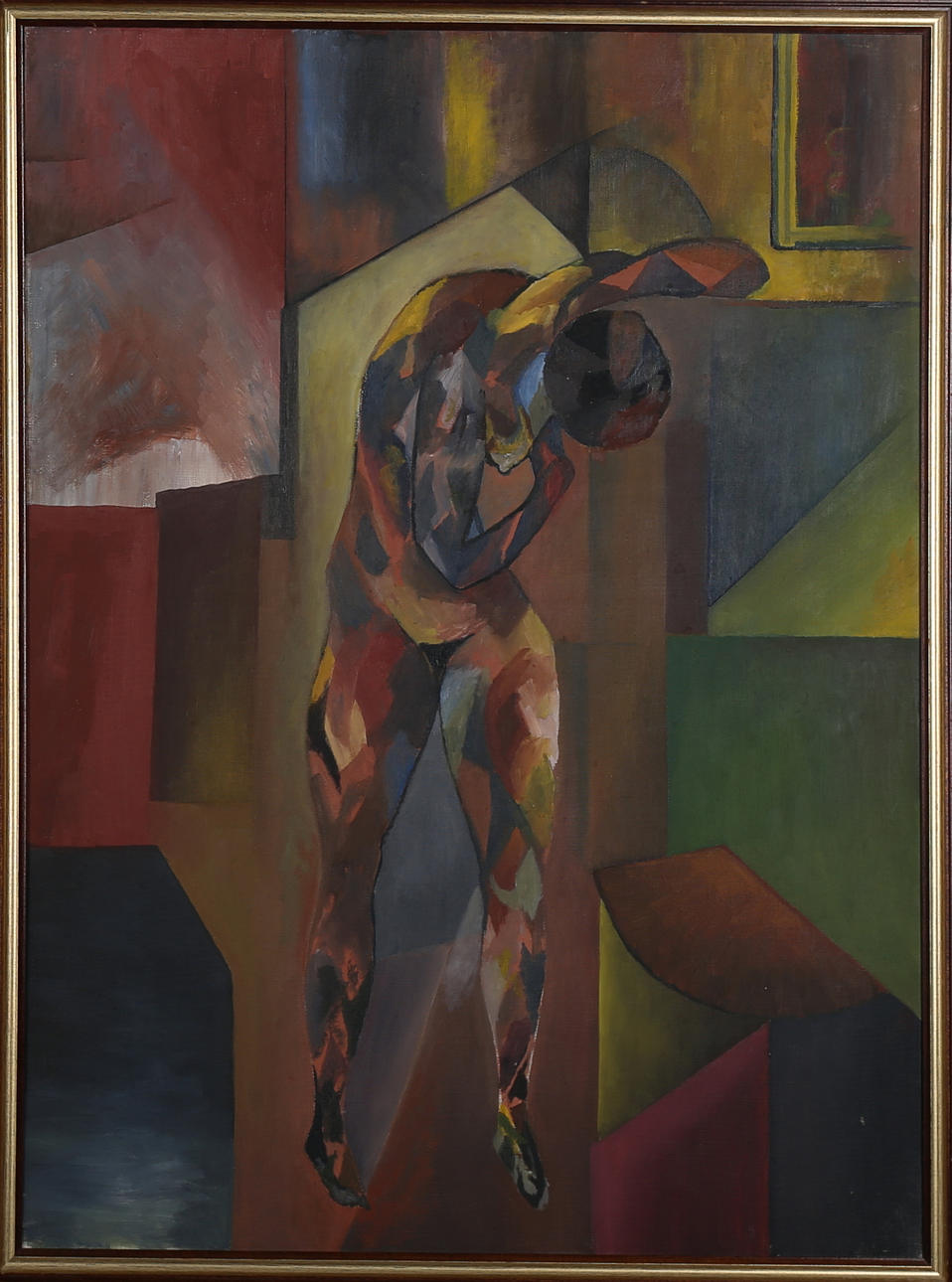 OIDENTIFIERAD konstnär, kubistisk kvinnomotiv, olja på duk, osignerat.