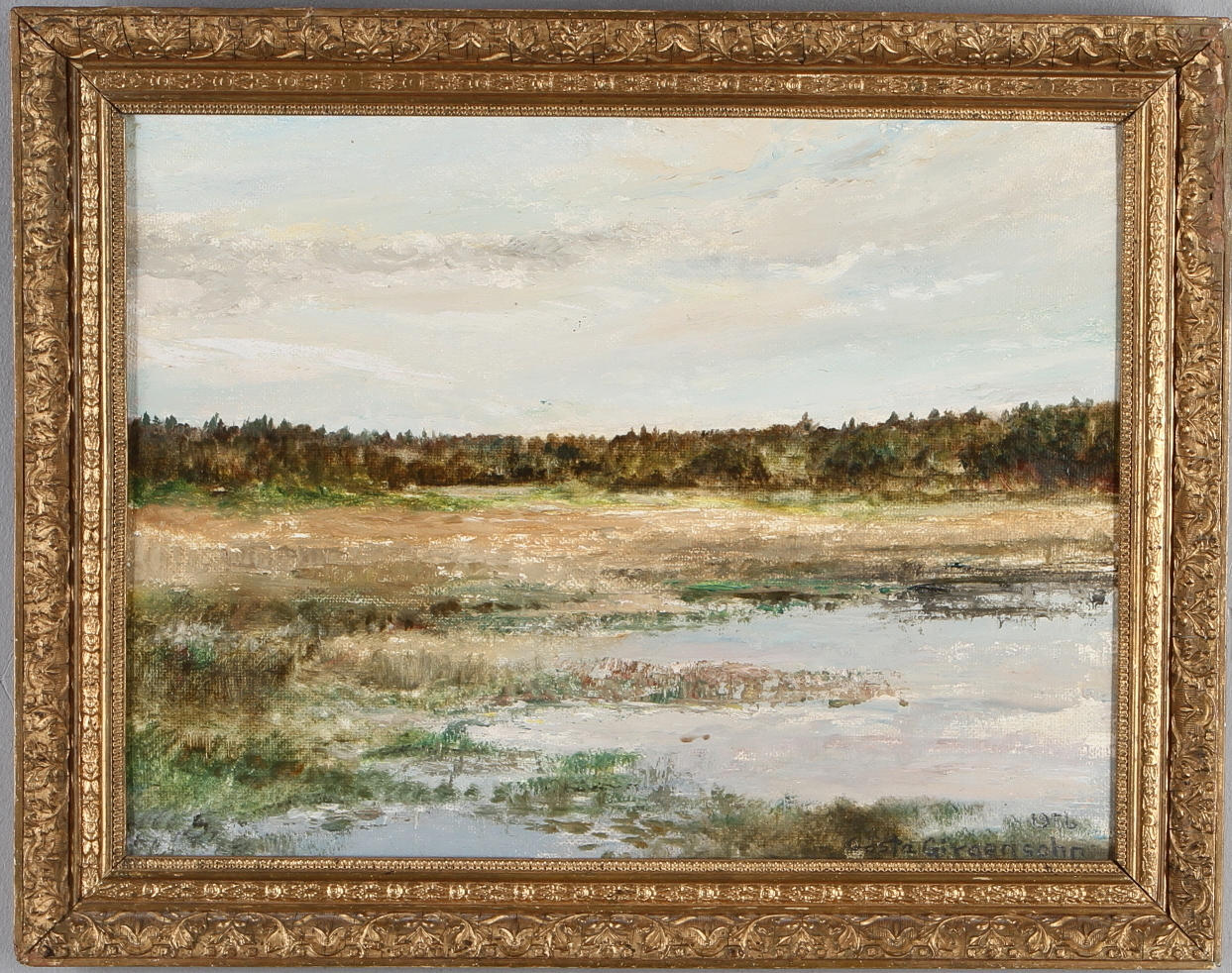 GÖSTA GIRGENSOHN. Landskapsmotiv, olja på pannå, signerad och daterad 1956.