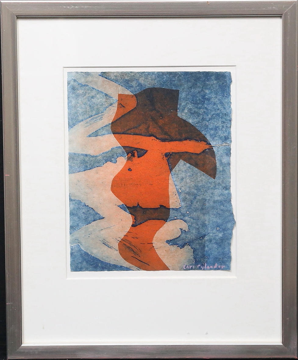 LARS RYLANDER. Komposition. Grafiskt blad, signerad.