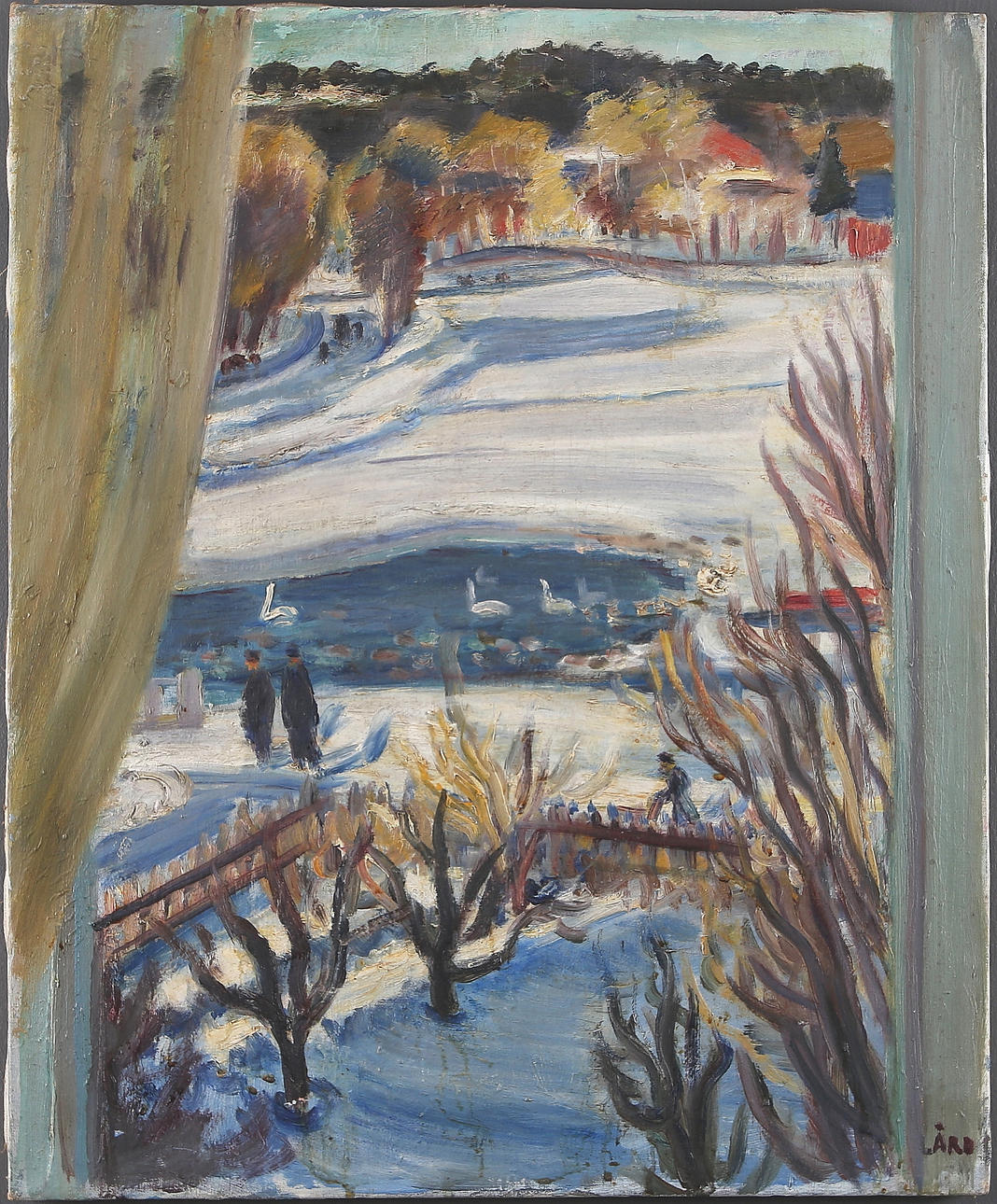 GOTTFRID LÅRD. "Vy över Lillfjärden", olja på duk, signerad.