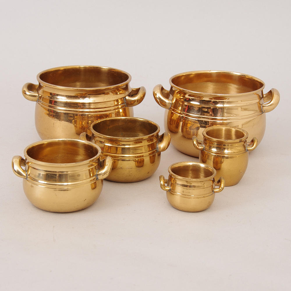 SKÅLAR, 6 stycken, malm.