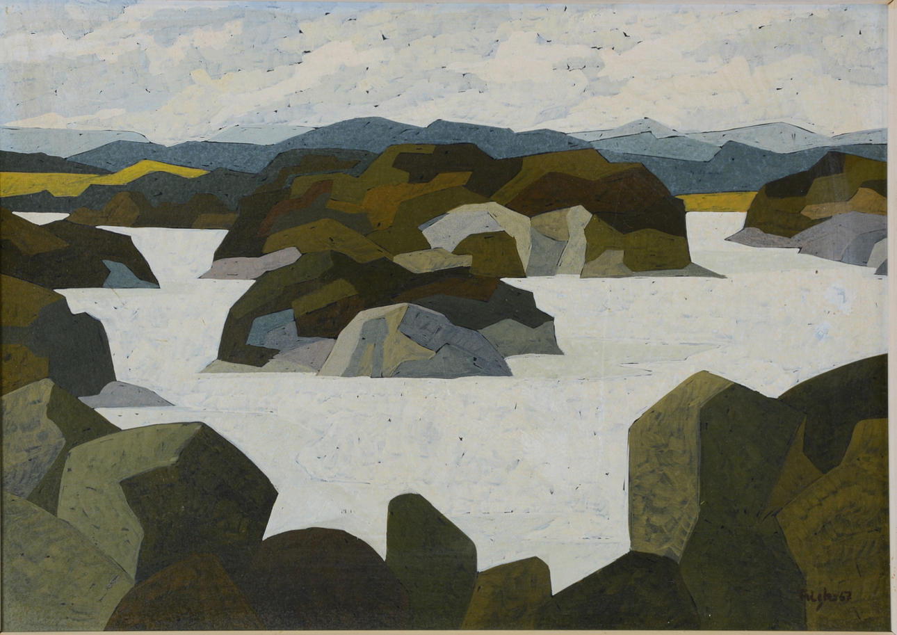 LARS FRICK. Akryl på pannå.