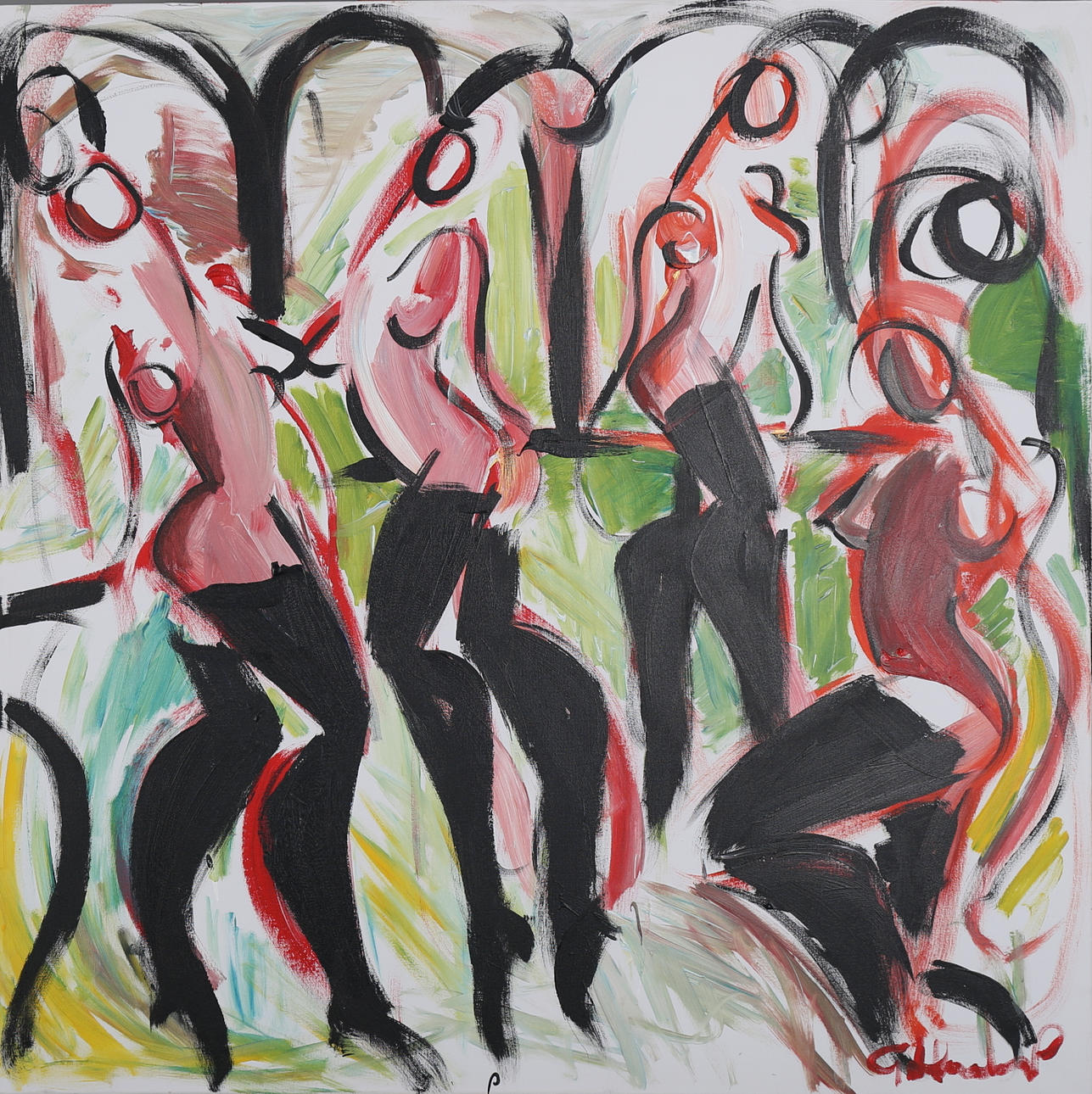 GÖRAN HAUSENKAMP. Modeller, akryl på duk, signerad G Hausenkamp.