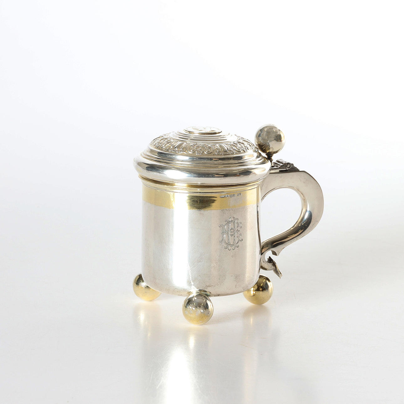 DRYCKESBÄGARE, silver, Gustav V, CG Hallberg, 1950.