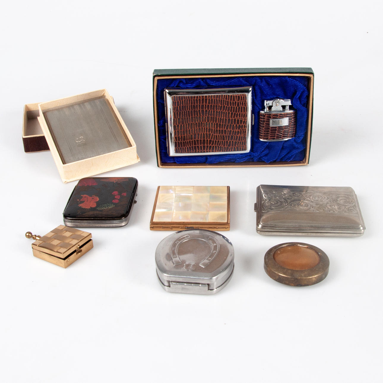 PARTI SKRIN och DOSOR. 9 delar.