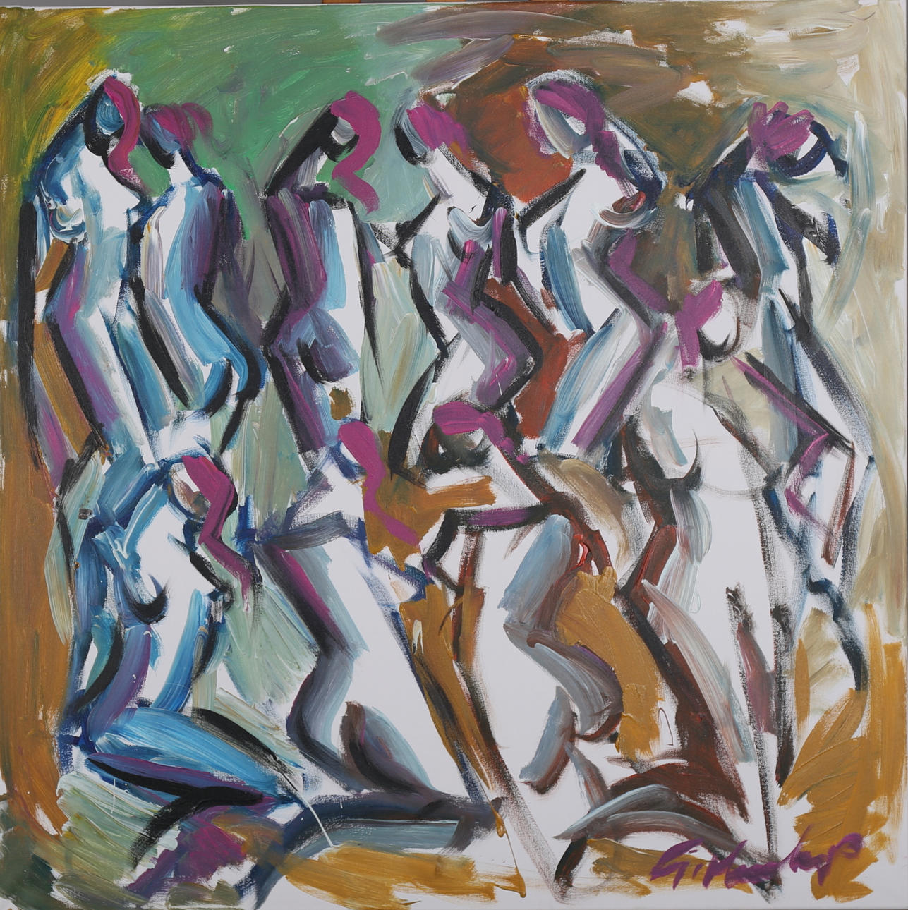 GÖRAN HAUSENKAMP. Modeller, akryl på duk, signerad G Hausenkamp.