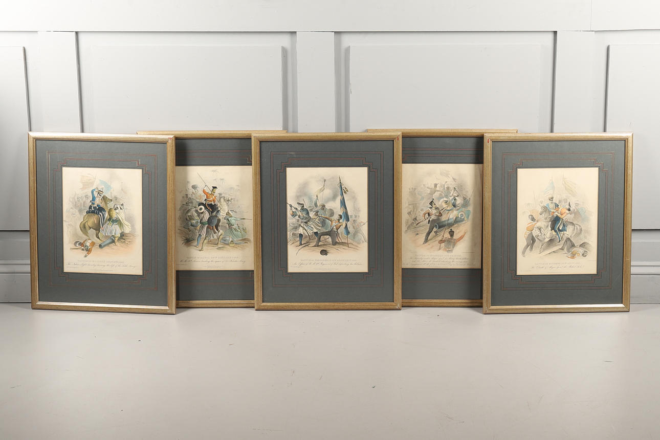 A SET OF FIVE COLOURED ENGRAVINGS FROM THE WAR IN THE PUNJAB, PUBLISHED BY WILLIAM SPOONER.