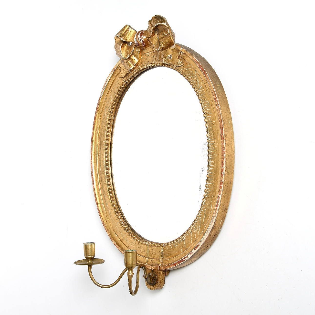 SPEGELLAMPETT, bronserat och förgyllt trä, Gustaviansk. 1700-tal.