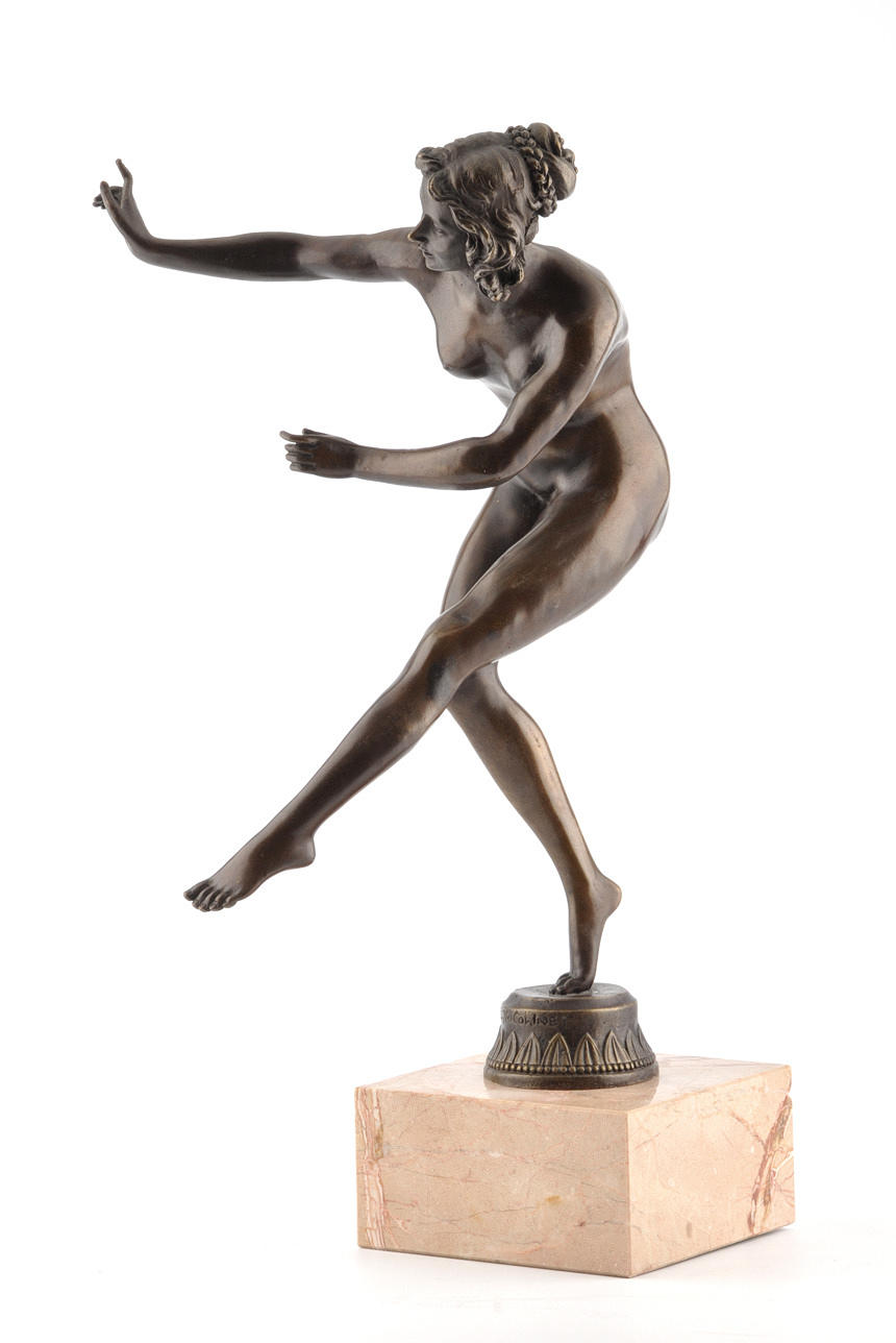NUDE DANCER. Naken dansare. Bronsfigur baserad på en gammal modell.