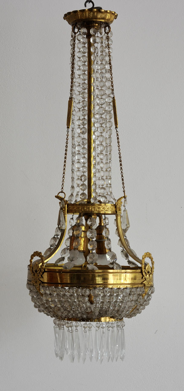 DECKENLEUCHTE. mässing och brons, ca 1880.