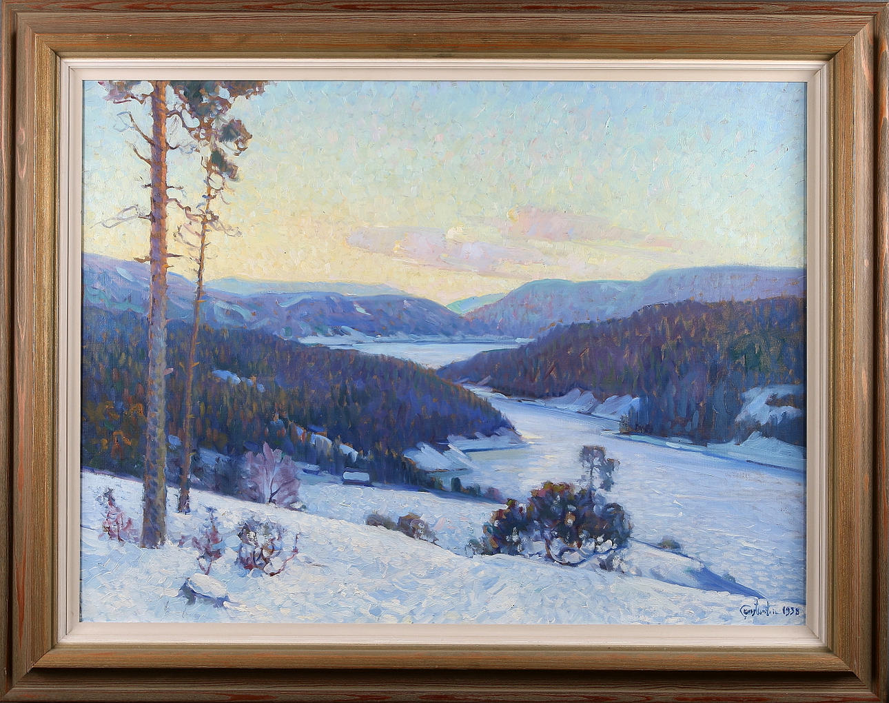 IVAN CONSTANTIN. Vinterlandskap, olja på duk. Signerad och daterad 1938.