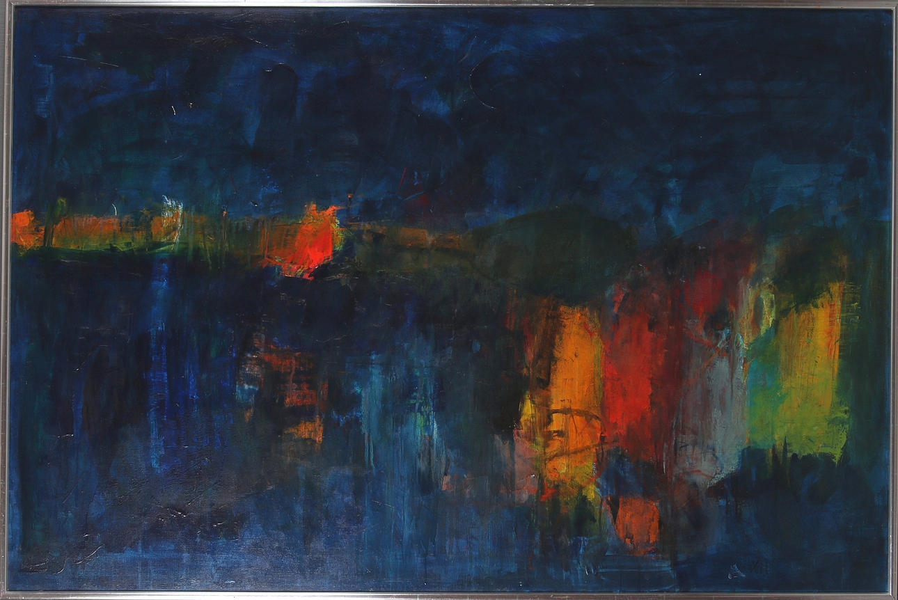 MALTE NYBERG TOLF. Abstrakt komposition, olja på duk. Signerad "XII".