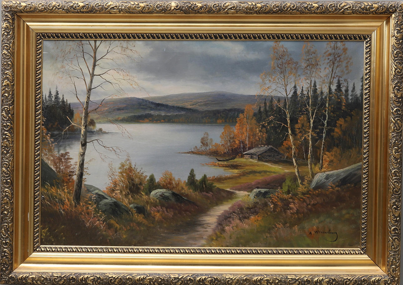 OIDENTIFIERAD KONSTNÄR. oil on canvas, signed A. Wennerberg.