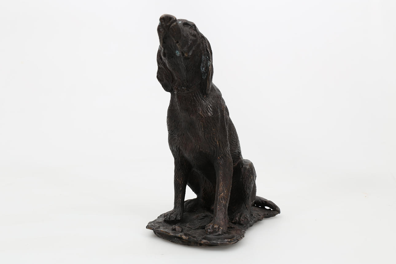 OIDENTIFIERAD KONSTNÄR. Skulptur, brons, Hund, 1900-2000-tal.