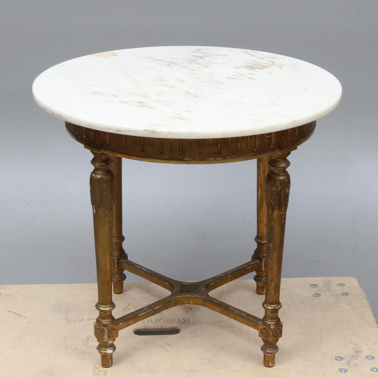 SALONGSBORD, med stenskiva, gustaviansk stil, 18/1900-tal.