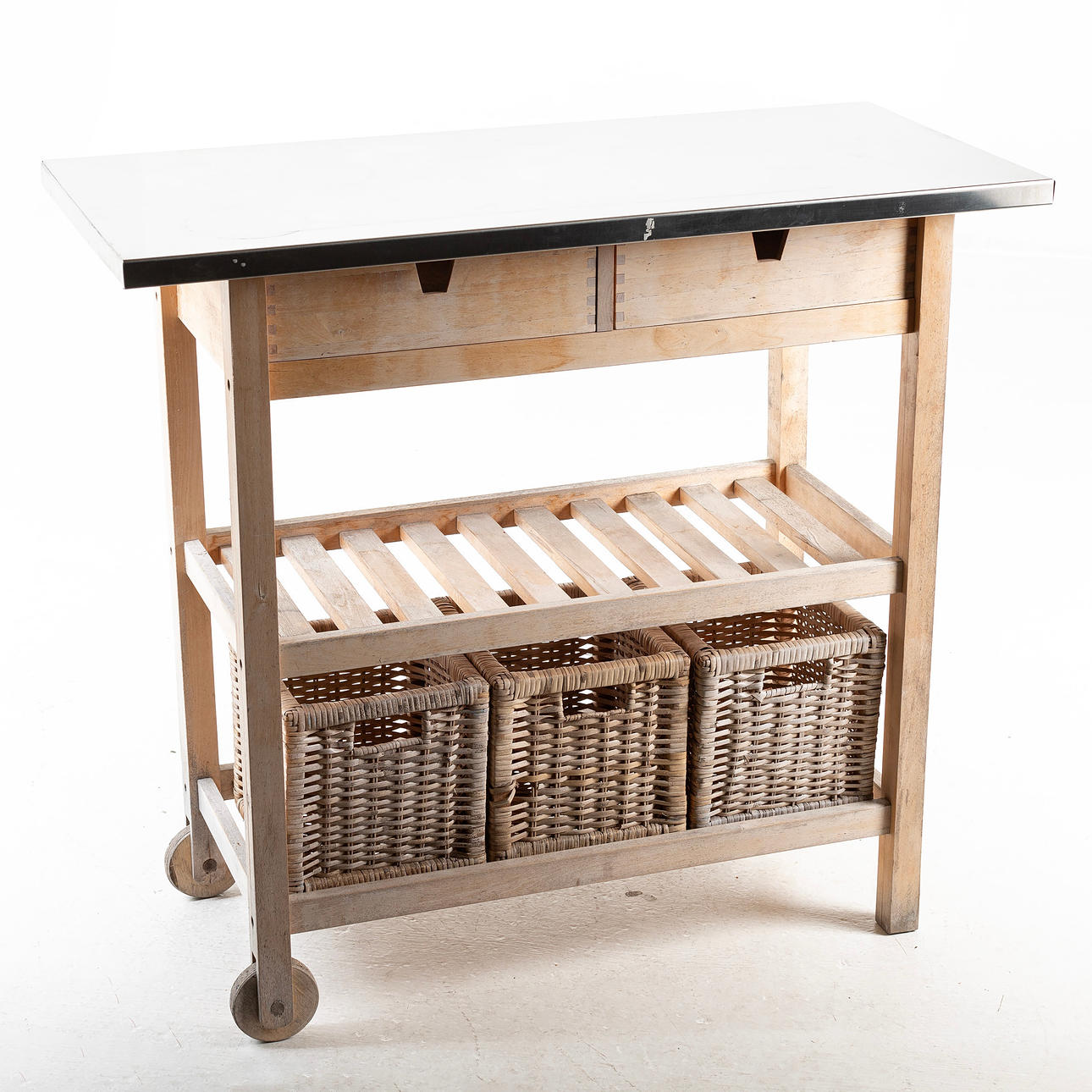 ARBEJDSBÆNK, til udekøkken, træ/rustfrit stål, moderne.