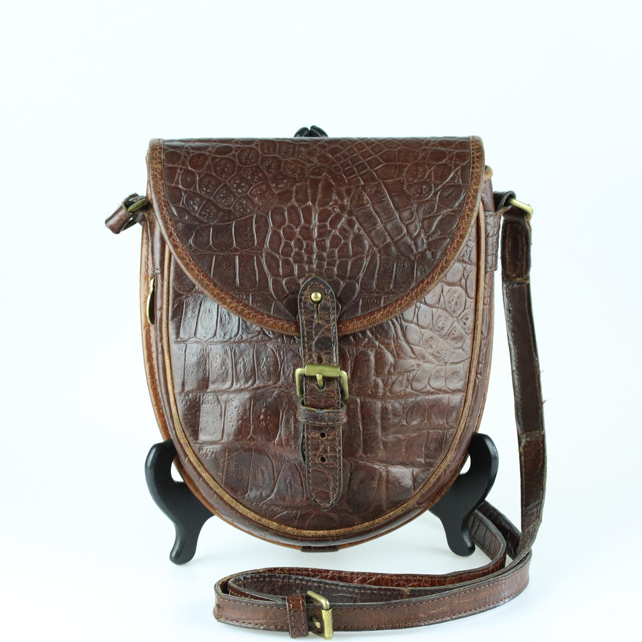MULBERRY. Handbag, embossed brown leather, England.