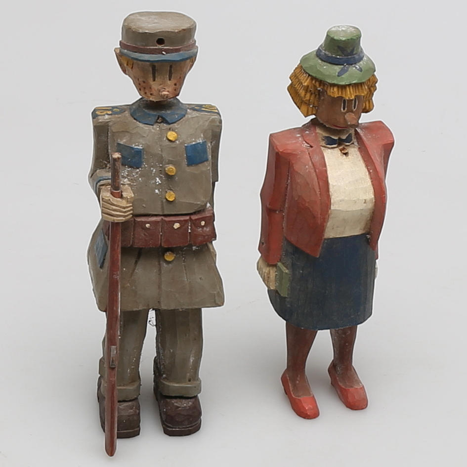 TRÄFIGURER, erotiska, 91:an Karlsson och Elvira, 1900-tal.