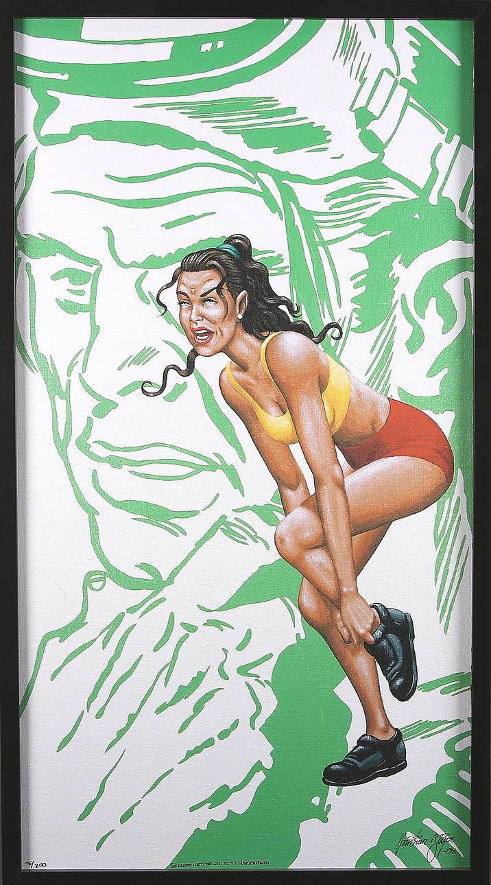 CHRISTIAN BEIJER. "The Deeper I Get the Less I Seem to Understand", serigrafi på canvas, signerad och numrerad 76/200. 2000-tal.