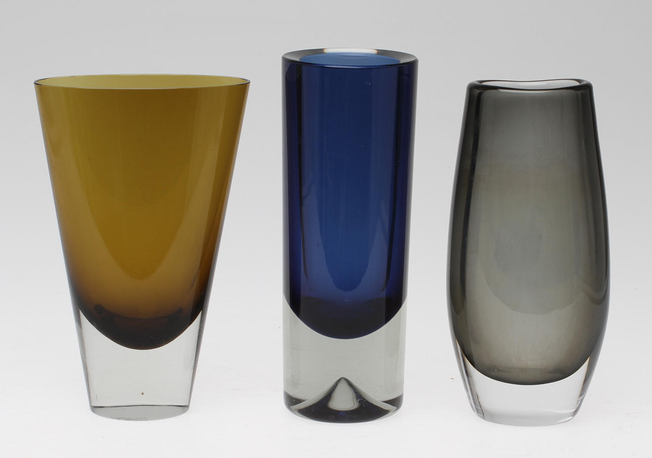 VASER, 3 st , bla Iittala och Nuutajärv Notsjö.