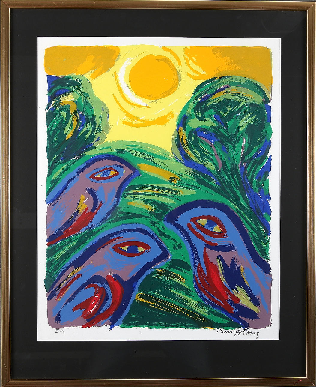 BENGT ÅBERG. Fåglar, färglitografi, signerad och märkt EA.