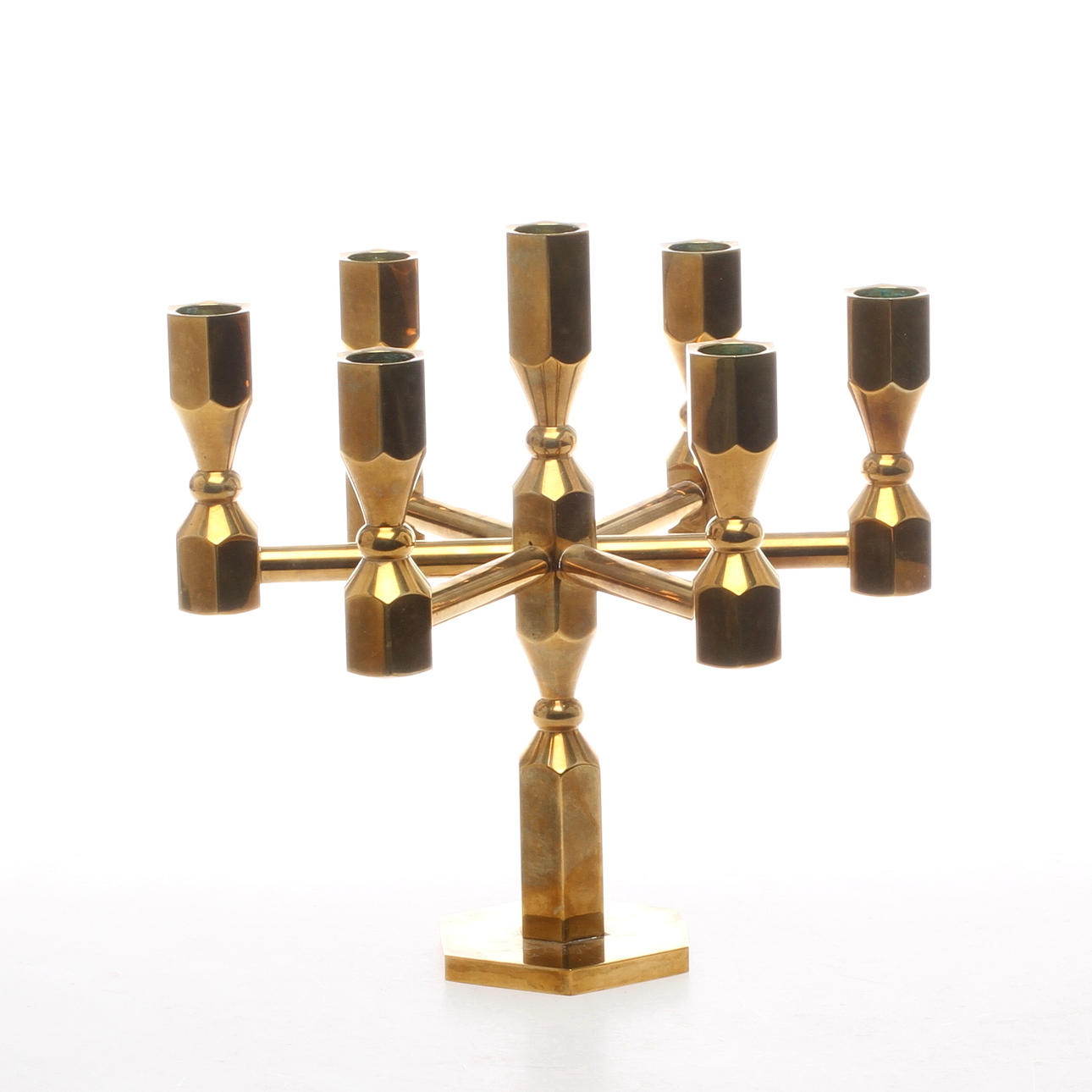 KANDELABER, för 7 ljus, Metallslöjden Gusum.