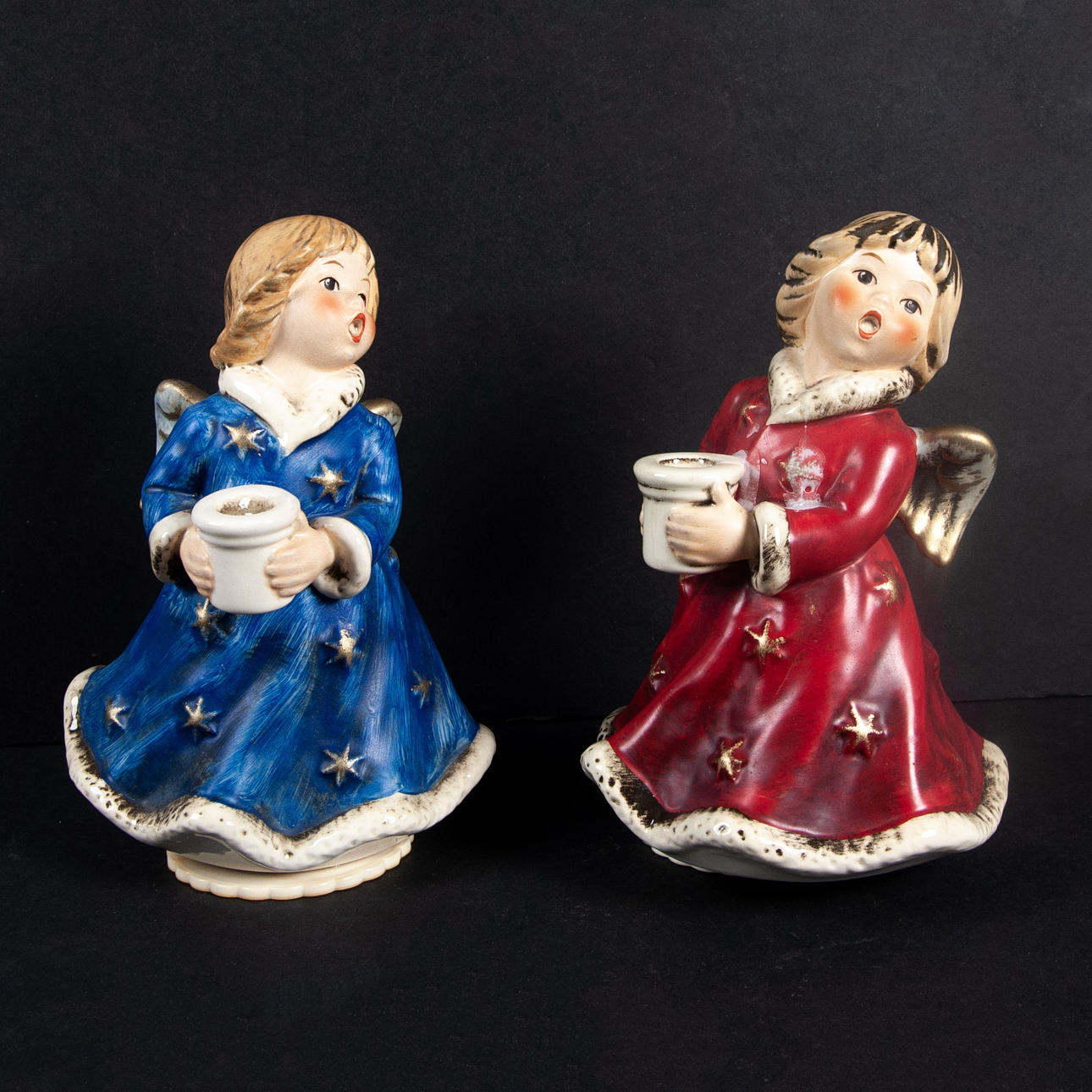 GOEBEL ENGEL. 2 Stück, Spieluhren.