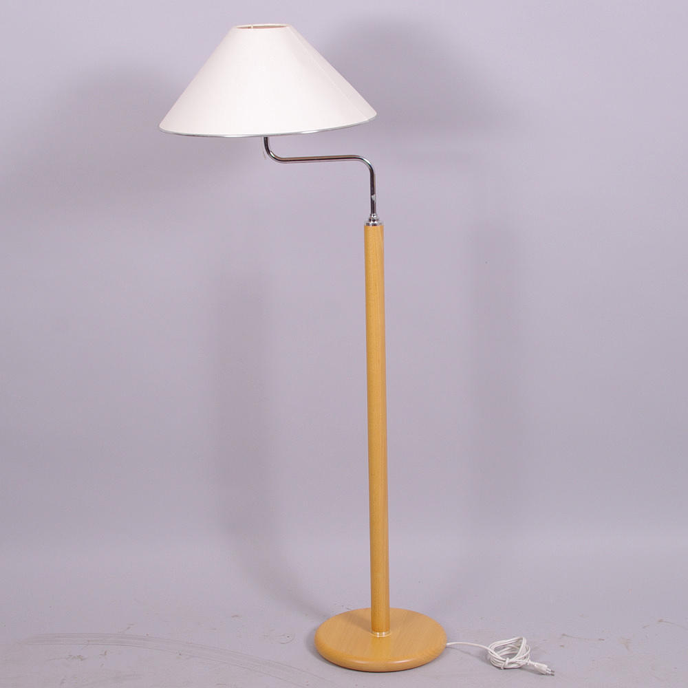 GOLVLAMPA, krom/bok, sent 1900-tal.