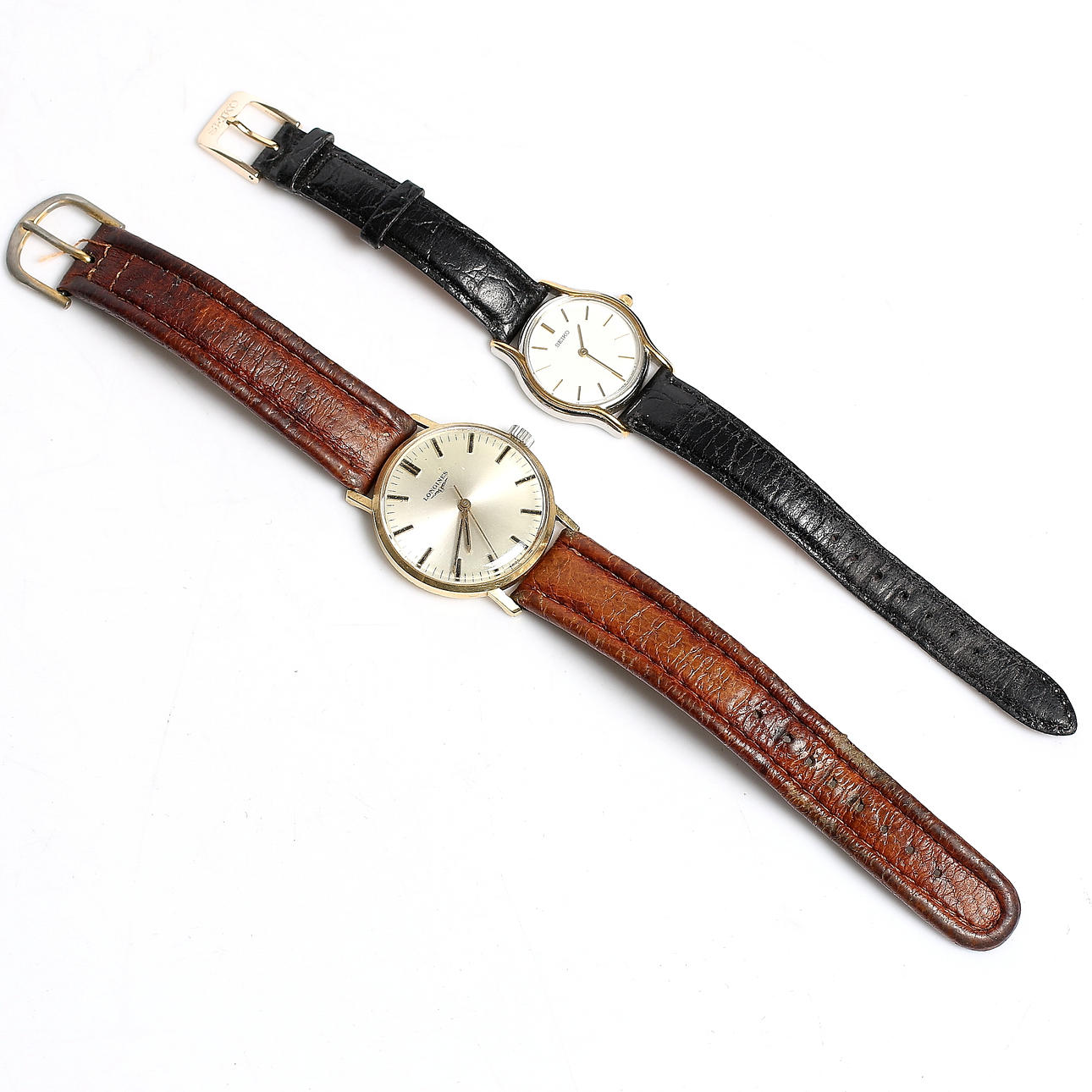 ARMBANDSUR, 2 st, bl.a. Longines 18k guld. 1900-talets sista kvartal.