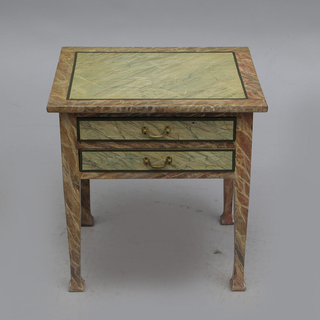 BORD, med låda, marmorering, 1900-tal.
