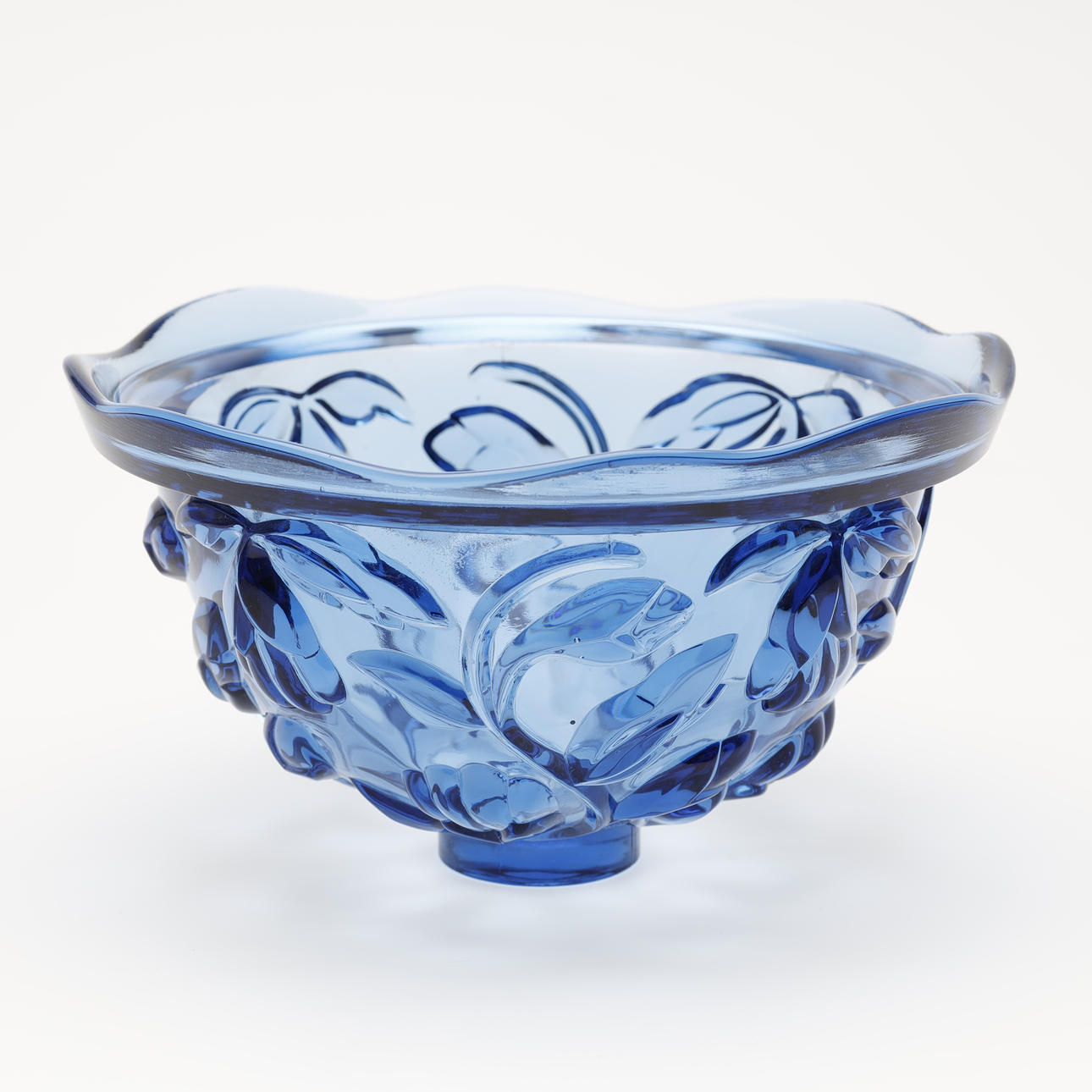 ANJA KJÆR. BLÅ GLASSKÅL, Prototype, Holmegaard Glasværk, Danmark.