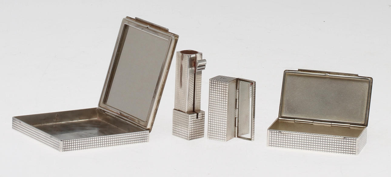 SMINKSET, 3 delar, silver och sterlingsilver, 1900-tal.