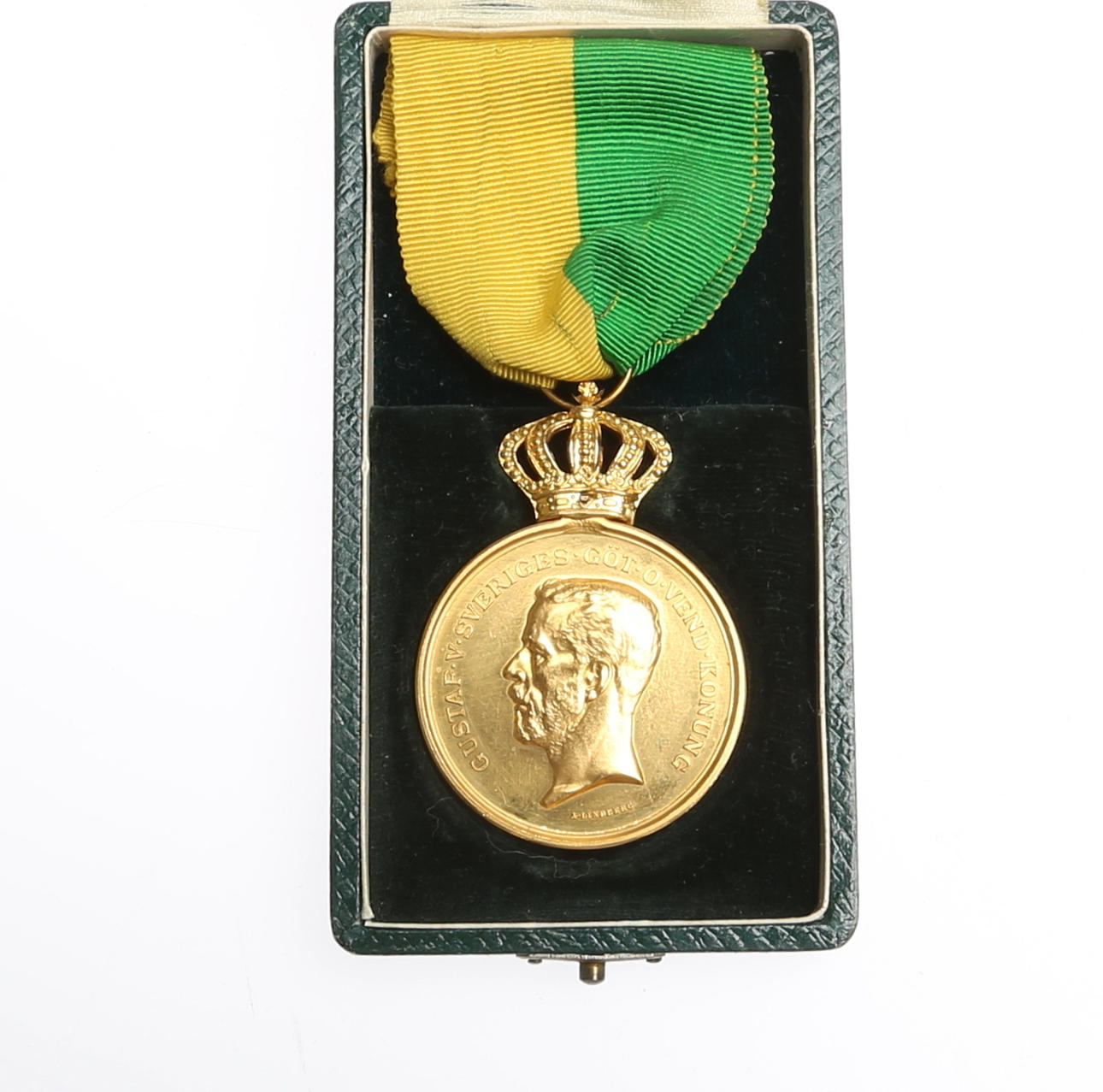 GULDMEDALJ, "För lång och trogen tjänst", Minst 18 k.