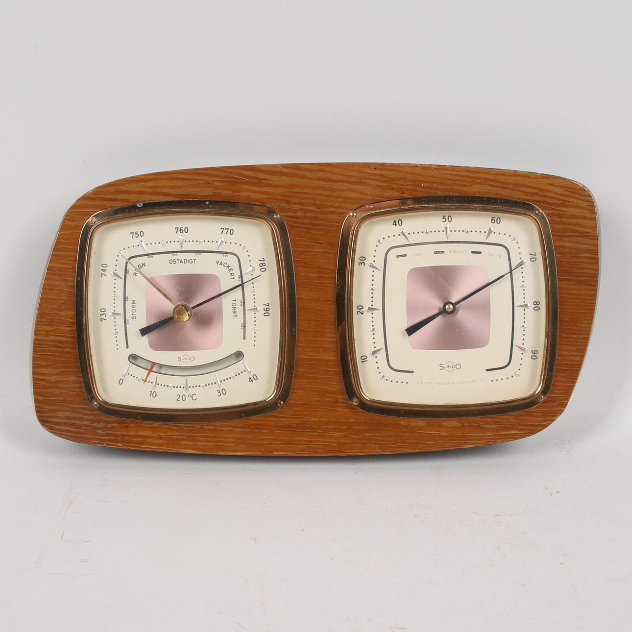 WETTERSTATION, Holz, Sundo, Barometer und Hygrometer.