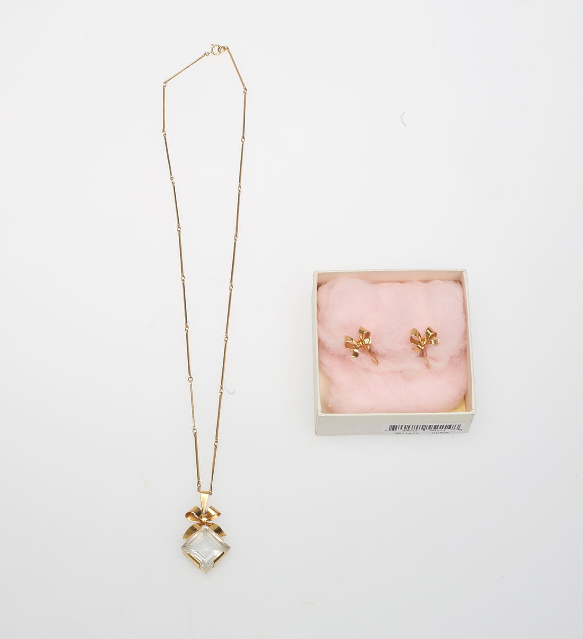 HÄNGE samt ÖRHÄNGEN, Stigbert, guld, 18 k, 1949.