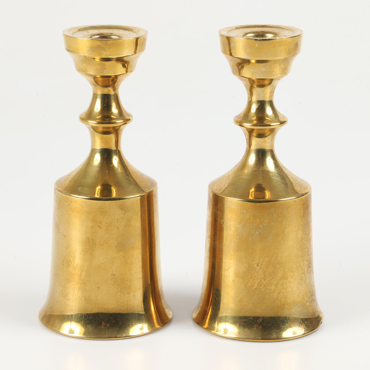 CANDLESTICKS, 1 pair, brass, Boyes Metalkunst, Denmark.