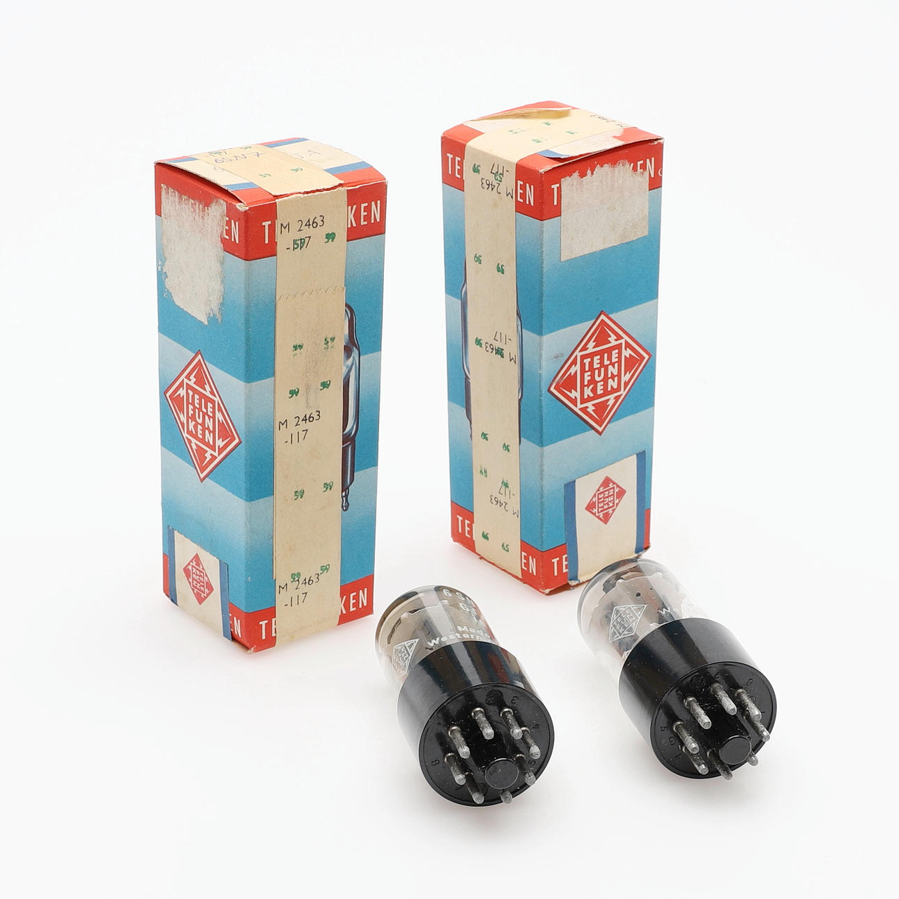 OUTPUT TUBES, 2 PCS, TELEFUNKEN, "6SN7" GTA IE.