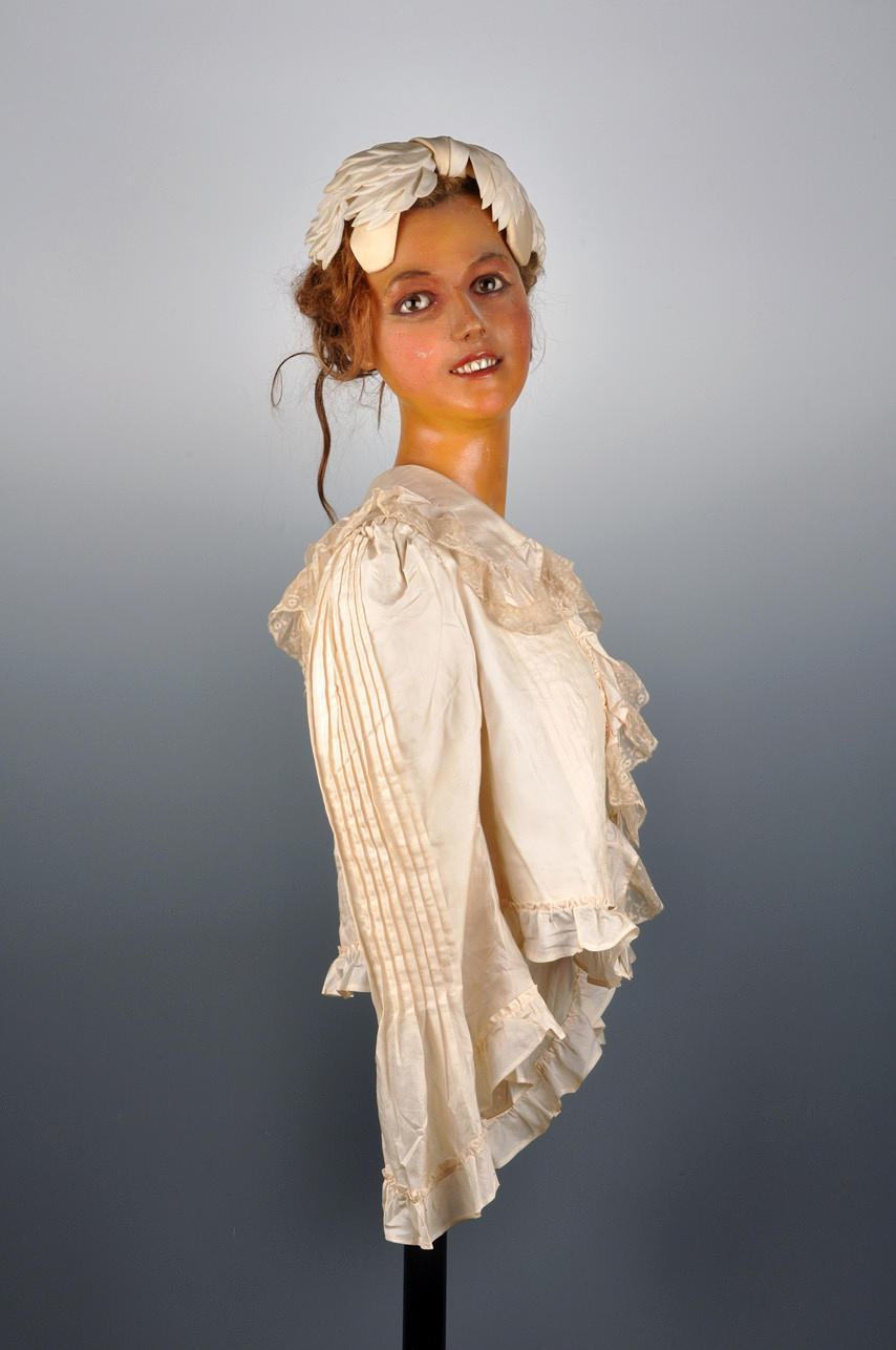 WACHSBÜSTE, FRANKREICH. Extremt sällsynt, mycket naturalistisk, klyvning byst.