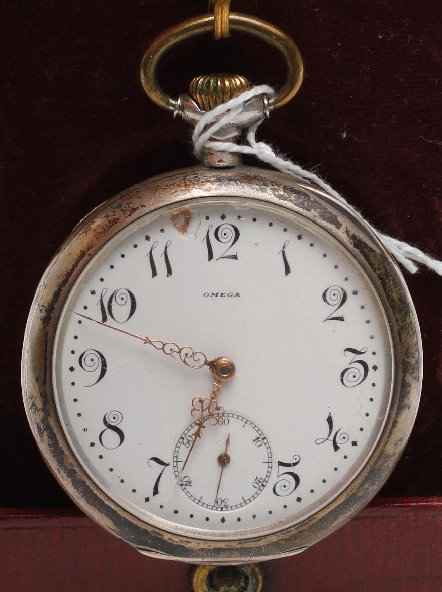 FICKUR, Omega, silver, tidigt 1900-tal.