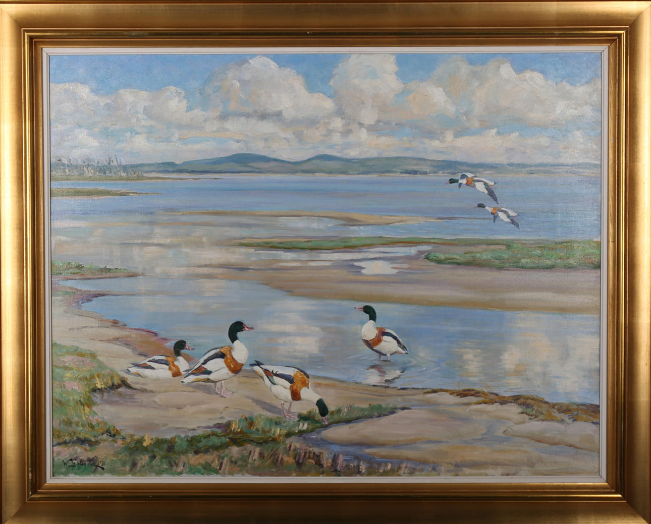 WILLIAM GISLANDER. Änder vid insjö, olja på duk, signerad och daterad, W Gislander.