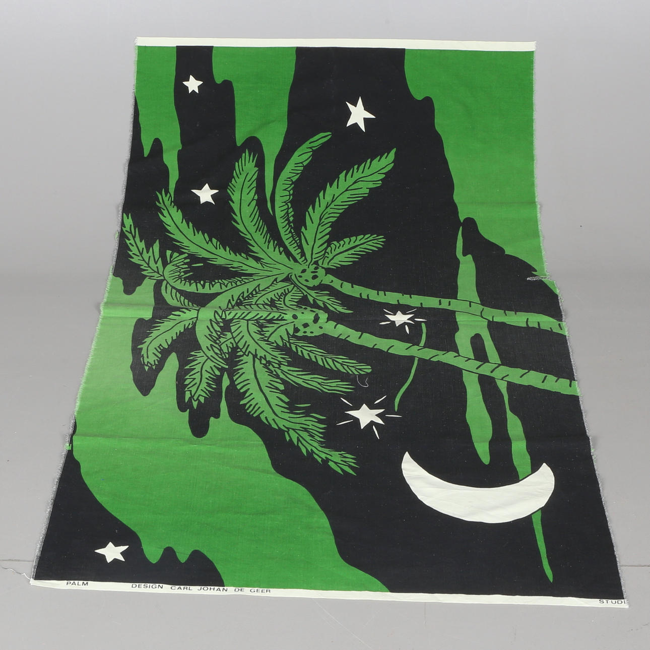 CARL JOHAN DE GEER. TYG, "Palm", 78 x 137 cm, 1900-tal.