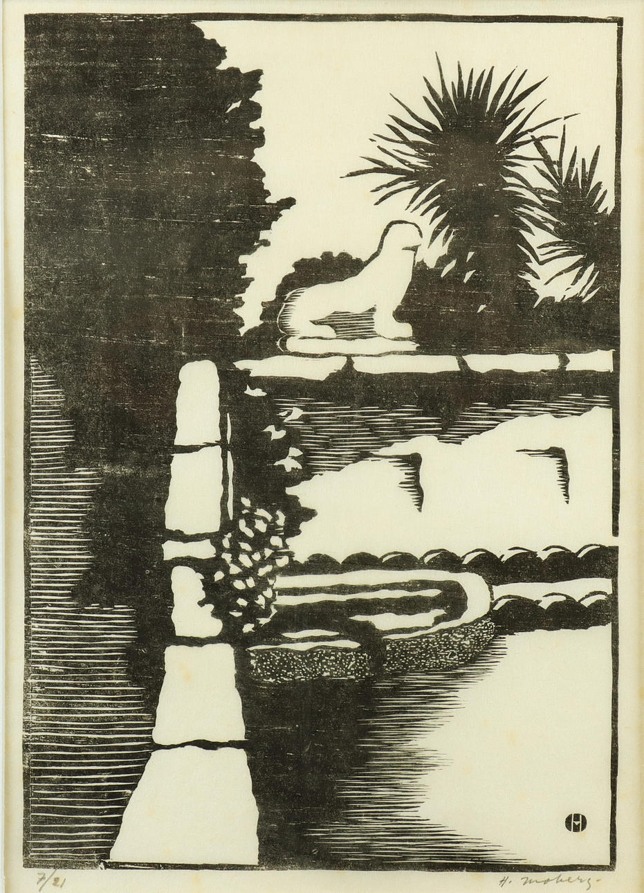 HARRY MOBERG. Woodcut 7/21.