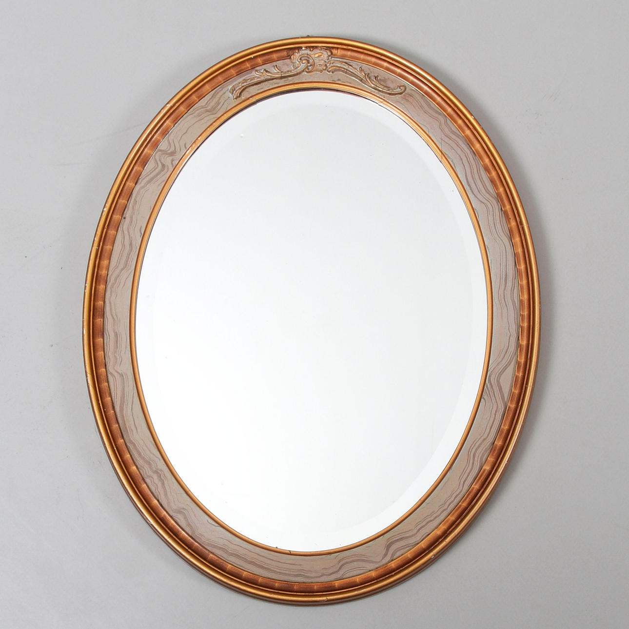 MIRROR, oval shape, 20th century.