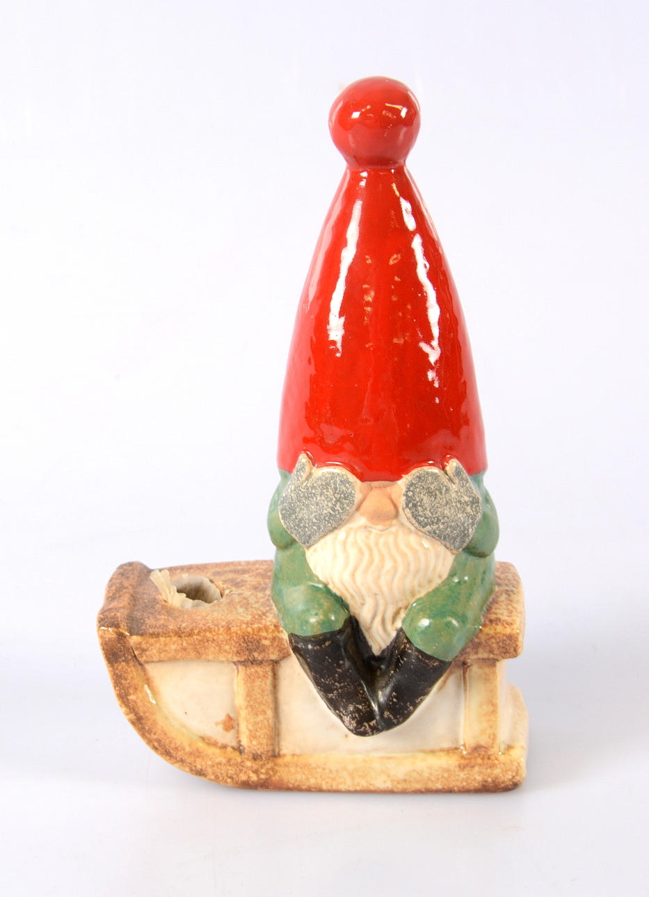 LISA LARSON. Figurin, Ljusstake med tomte, K-studion, Gustavsberg.